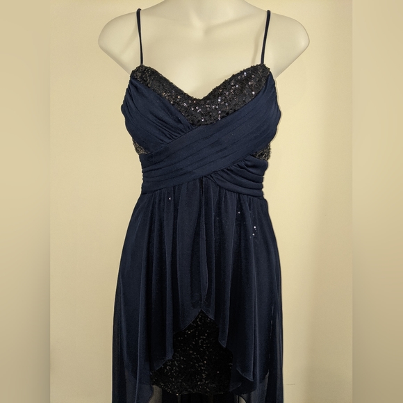 Fairy Sequin Prom Dress Sheer High Low - Picture 6 of 9